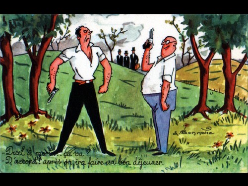 Duel pistolet illustré - duel, ...