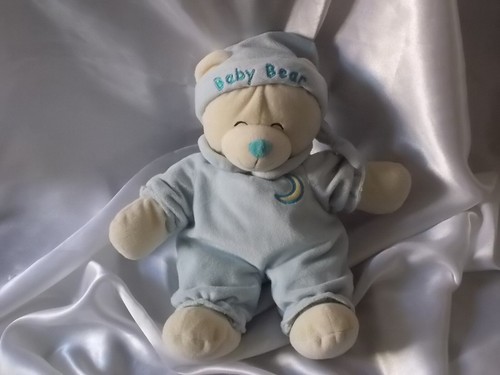 Doudou ours bleu broderie - bleu,,