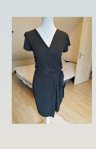 Robe portefeuille noire pois - robe,
