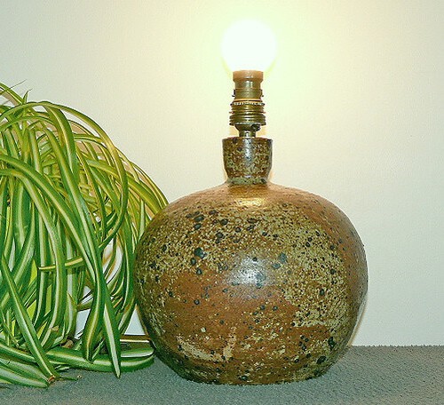 Ancien pied lampe grès - ancien,
