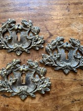 Quincaillerie Ameublement 3 Entrées de Serrures Bronze Doré XIX Eme Q 25