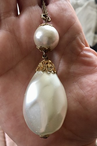 Ancien grand pendentif - ancien, perles