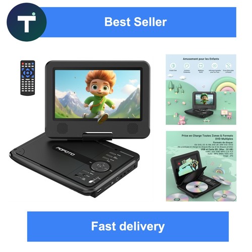 Lecteur dvd portable - dvd, 9,5"