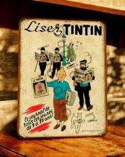 plaque métal vintage Tintin