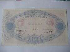 BILLET 500 F BLEU ET ROSE FAY