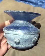 vase verre bleu et irisé