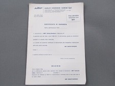 Certificat De Garantie HARLEY