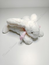 Peluche/Doudou Et Compagnie Lapin Allongé Blanc Echarpe Oreille Rose Bonbon 25cm