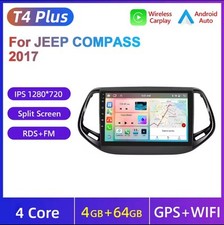 Autoradio Android Jeep Compass 2017-2020 4G+64GB CarPlay-ANDROIDAUTO Sans Fil.