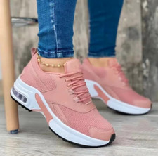 sneakers femme chaussure basket compensée rose été à lacet tendance mode style