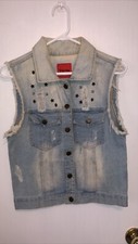 womens denim vest size m
