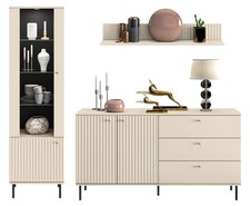 Mur De Salon 3 Pièces Vitrine Meuble Bas Cachemire Mat 132951881