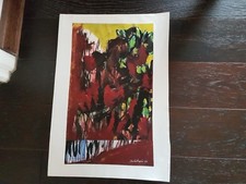 ACRYLIQUE/GOUACHE/feutre signe MICHEL CHAPUIS 80 cote benezit 