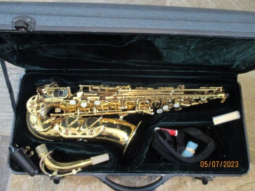 Alto saxophone with - alto, case