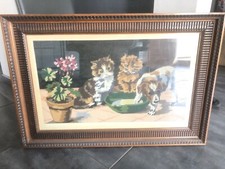 Cadre marqueté ancien canevas