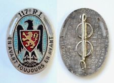 INSIGNE 117° RI REGIMENT INFANTERIE MAPPEMONDE NOIRE - DRAGO PARIS 428