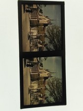 EGLISE CROIX ARBRE A SITUER LIEU PRÉCIS VUE STEREOSCOPIQUE 6/13 AUTOCHROME 