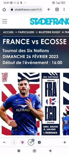 Billet match rugby france - billet,