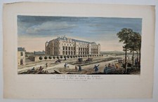 Gravure originale – Jacques Rigaud – Vue du château Royal de Madrid – Circa 1730