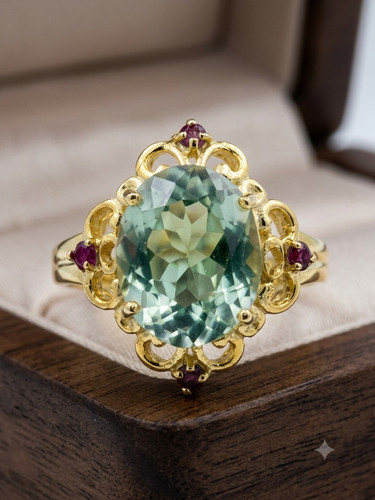 Bague améthyste verte - améthyste,