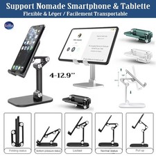Support Universel Pliable Réglable Porte Téléphone Portable Smartphone Tablette