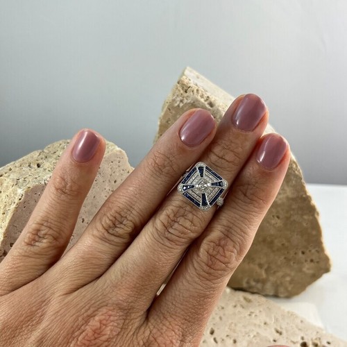 Bague diamant asscher saphir - bague,