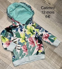 CATIMINI 12 MOIS : CARDIGAN GILET été tropical bébé fille TBE !