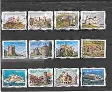 FRANCE 2012 CHATEAUX ET DEMEURES ( I )SERIE COMPLETE DE 12 TIMBRES OBLITERES