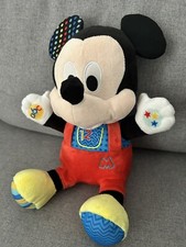 Peluche Doudou DISNEY baby Clementoni MICKEY Parlant Rouge Bleu 123 Abc