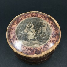 Boite Bonbonnière Poudre Gravure Romantique Sous Verre XIXè Sweet Box 19C