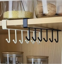 Étagère de cuisine/penderie  blanche à six crochets sans perçage faisant 26,5 cm