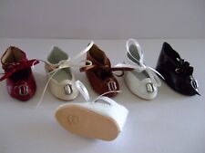 CHAUSSURES en CUIR JU7 (6cm) pour POUPEE ANCIENNE- DOLL SHOES- G.BRAVOT -FRANCE