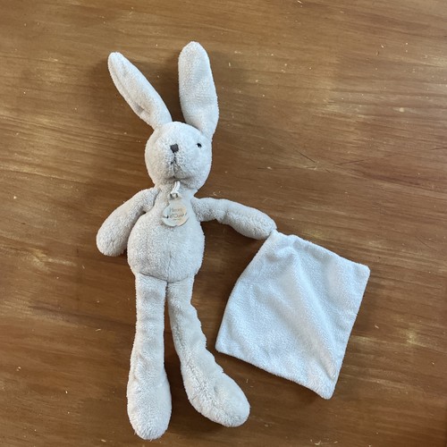 Doudou peluche lapin beige