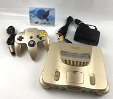 Console Nintendo 64 N64 Manette Or & Chargeur En Boîte Japon