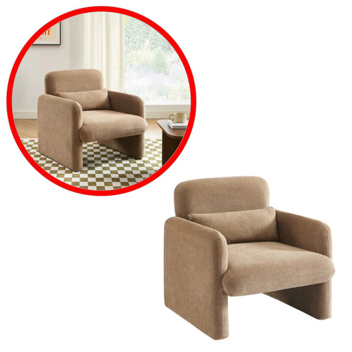 Fauteuil oma tissu marron - tissu,