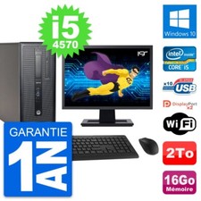 PC Tour HP 800 G1 Ecran 19" Intel i5-4570 RAM 16Go Disque 2To Windows 10 Wifi