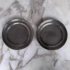 Paire assiettes étain - paire, en