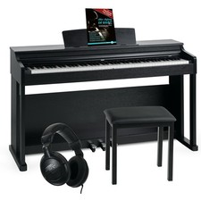 88 Touches Clavier Piano Numerique Electrique avec 3 Pedales Banc et Casque Noir