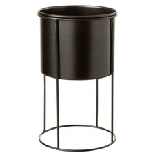 Cache-Pot sur Pied Design "Métal" 33cm Noir