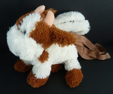 S. DOUDOU PELUCHE CMP SAC A DOS VACHE blanc marron 26cm EXCELLENT ETAT