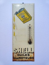 Rare Ancien Thermomètre Publicitaire Bidon D'huile Shell No Plaque Émaillée