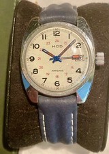 MONTRE HOMME MOD - mécanique - MARQUE FRANÇAISE -bracelet en cuir bleu