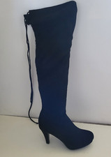 LAURA BIAGIOTTI Bottes très hautes fourrées noir daim talon aiguille Taille 40