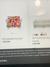 un fauteuil kartell  pop missoni état neuf cadre en plastique transparent 