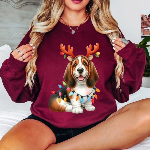 Sweat shirt christmas - sweat-shirt, basset