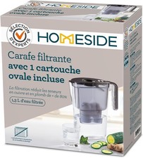 Filtre à eau Homeside Noir 1,3 L | Filtration Calcaire, Chlore, Plomb et Cuivre