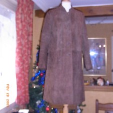 MANTEAU EN DAIM MARRON VINTAGE FEMME 60/70 TAILLE 40 - BROWN SUEDE LEATHER COAT