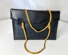 Sac à main pochette de luxe de soirée design 70s"  Mondaine" anses métal dorée