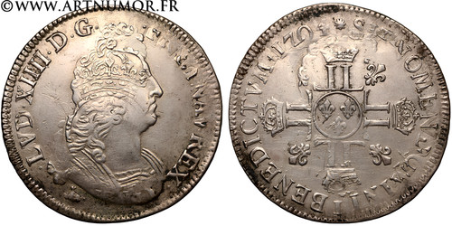 Louis xiv écu - Écu, aux