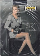 Collant WOLFORD coloris Noir  Chiné. Tailles S - M - L. Glamour tights V1.